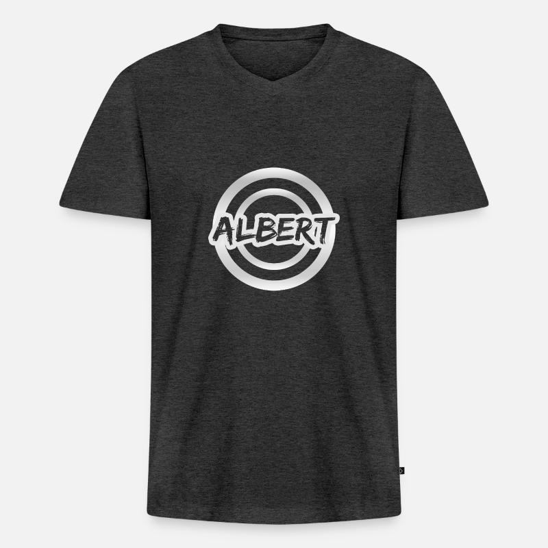 Geschenk Albert - Männer Premium Bio T-Shirt mit V-Ausschnitt - Anthrazit meliert