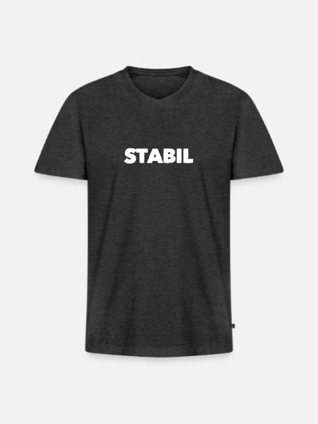 stabile Haltung - Männer Premium Bio T-Shirt mit V-Ausschnitt - Anthrazit meliert