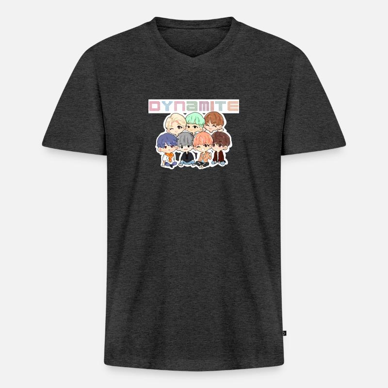 Dynamit. - Männer Premium Bio T-Shirt mit V-Ausschnitt - Anthrazit meliert