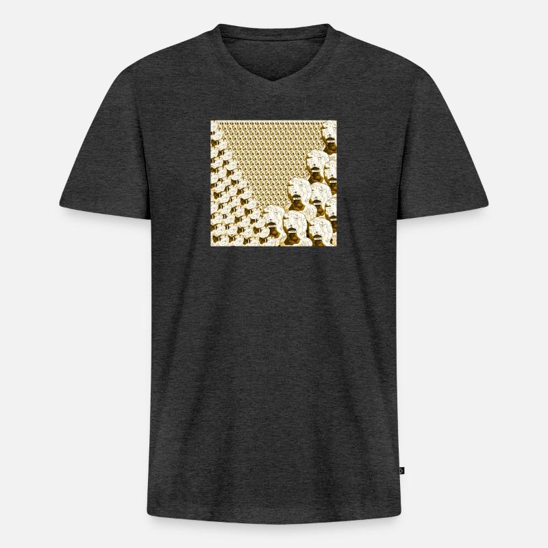 Sie sind unter uns! - Männer Premium Bio T-Shirt mit V-Ausschnitt - Anthrazit meliert