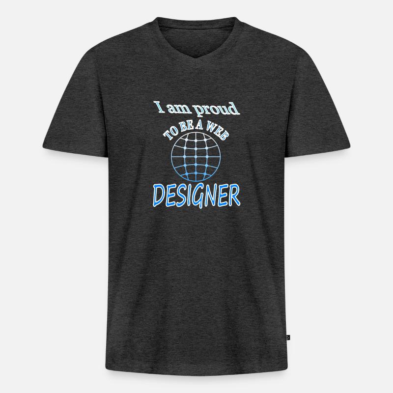 Web-designer Sofware Internet Website Geschenkidee - Männer Premium Bio T-Shirt mit V-Ausschnitt - Anthrazit meliert