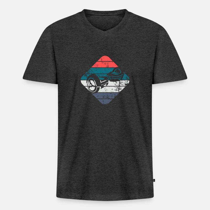 Hoverboard - Männer Premium Bio T-Shirt mit V-Ausschnitt - Anthrazit meliert