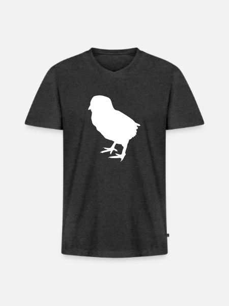 chick - Men's Premium Organic T-shirt with V-neck - heather anthracite