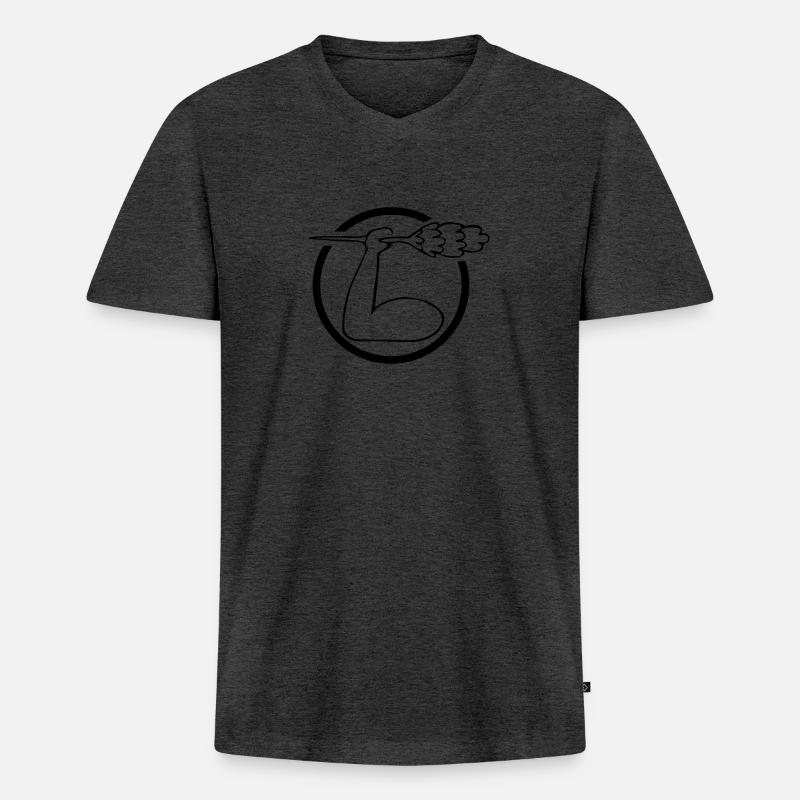Putzmann - Männer Premium Bio T-Shirt mit V-Ausschnitt - Anthrazit meliert