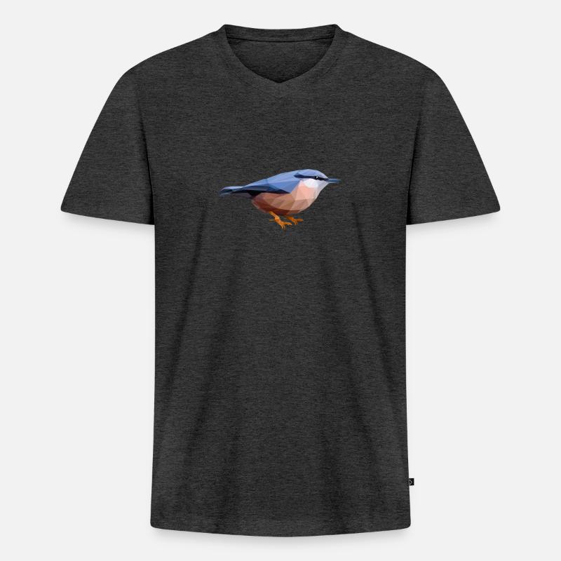 Kleiber - Männer Premium Bio T-Shirt mit V-Ausschnitt - Anthrazit meliert