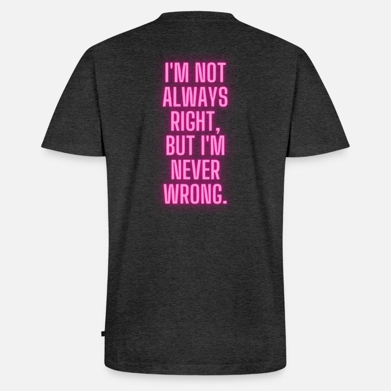 Iam never wrong - Männer Premium Bio T-Shirt mit V-Ausschnitt - Anthrazit meliert