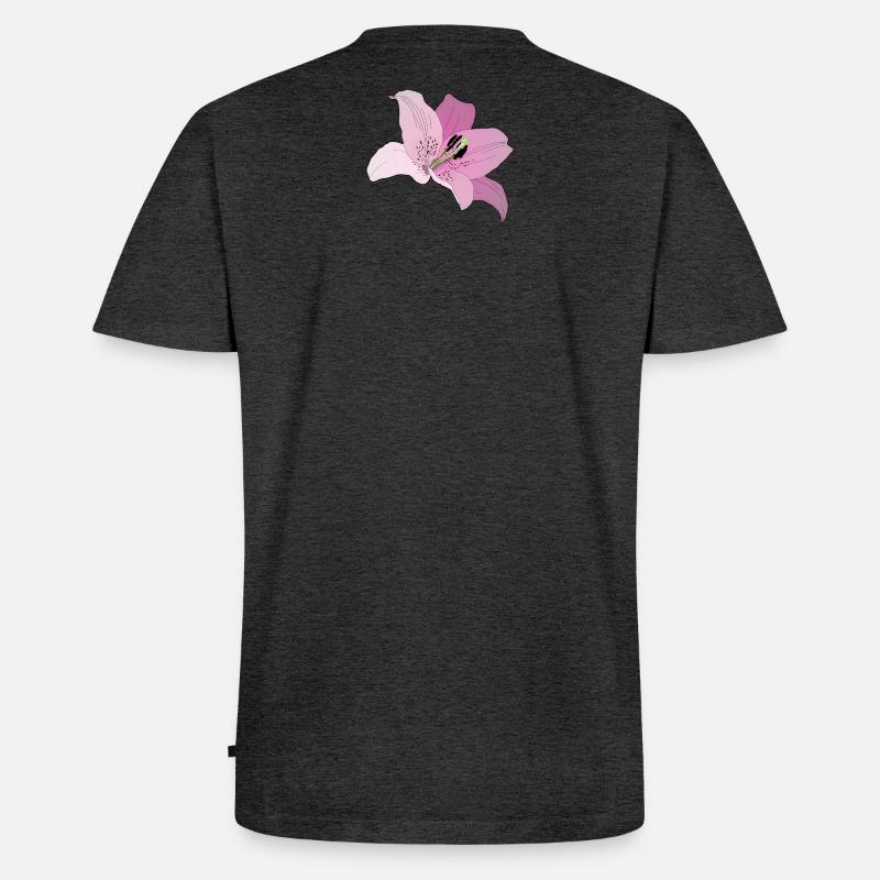 Rosa Orchidee - Männer Premium Bio T-Shirt mit V-Ausschnitt - Anthrazit meliert