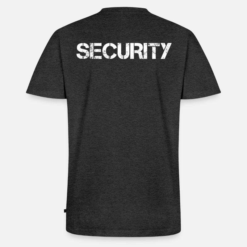 Security - Sicherheit - Männer Premium Bio T-Shirt mit V-Ausschnitt - Anthrazit meliert