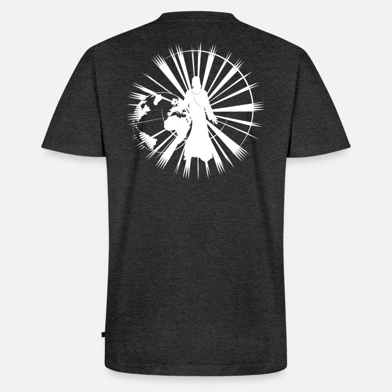 Das Licht der Welt - Männer Premium Bio T-Shirt mit V-Ausschnitt - Anthrazit meliert
