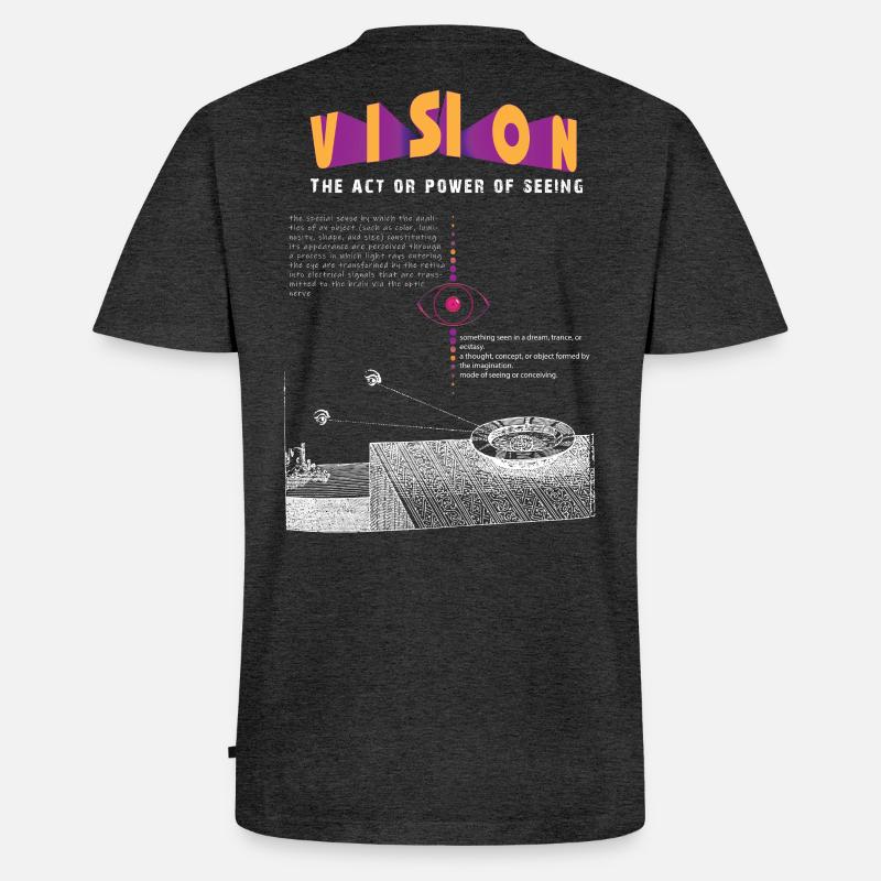 Vision - Männer Premium Bio T-Shirt mit V-Ausschnitt - Anthrazit meliert