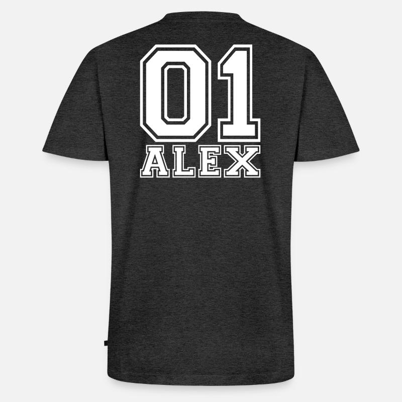 Alex - Name - Männer Premium Bio T-Shirt mit V-Ausschnitt - Anthrazit meliert