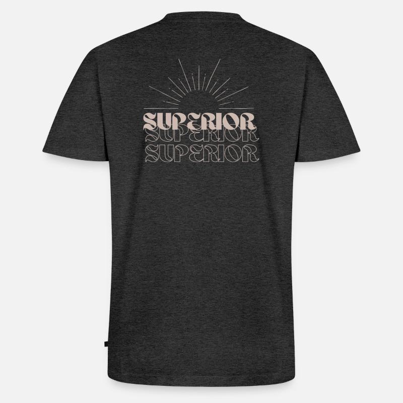 SUPERIOR DESIGN - Männer Premium Bio T-Shirt mit V-Ausschnitt - Anthrazit meliert