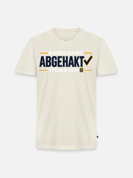 Offiziell Steuerfachkraft – Abschluss 2027 - Männer Premium Bio T-Shirt mit V-Ausschnitt - Naturweiß