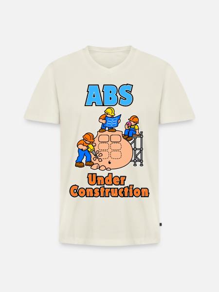 ABS im Bau - Männer Premium Bio T-Shirt mit V-Ausschnitt - Naturweiß