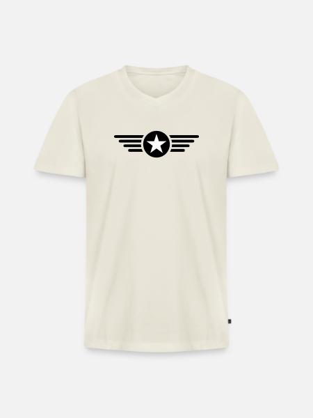 I'm a star with wings - Men's Premium Organic T-shirt with V-neck - off white