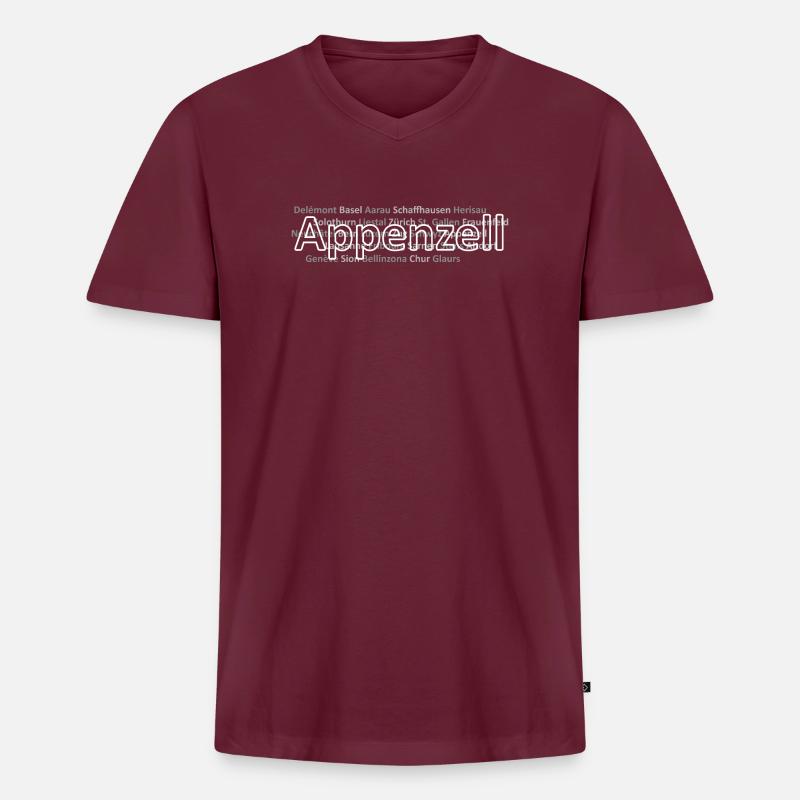 Schweizer Städte Appenzell - Männer Premium Bio T-Shirt mit V-Ausschnitt - Burgunderrot