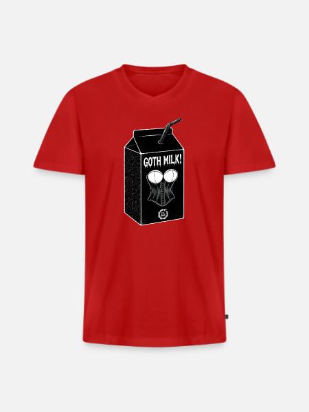 Goth Milch Korsett Carton - Männer Premium Bio T-Shirt mit V-Ausschnitt - Rot