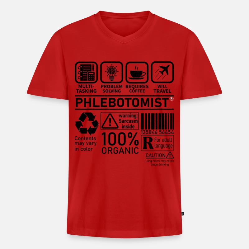 Phlebotomist multi tasking problem solving - Men's Premium Organic T-shirt with V-neck - red