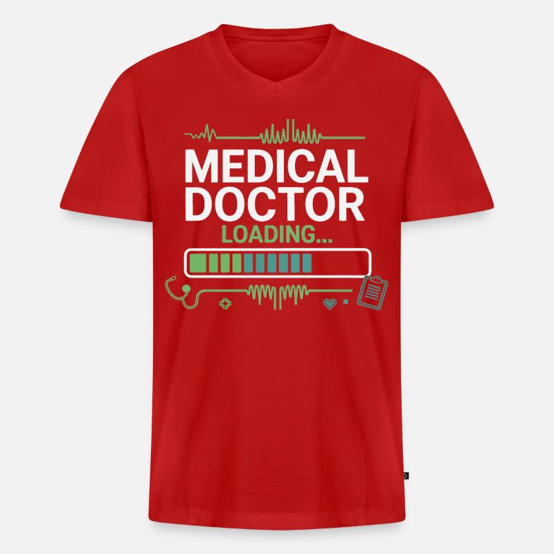 Medizinischer Doktor Loading - Männer Premium Bio T-Shirt mit V-Ausschnitt - Rot