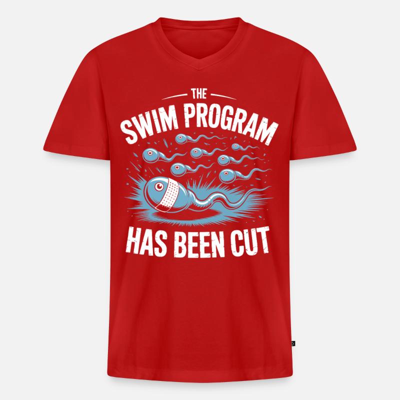 Schwimmprogramm wurde beendet - Männer Premium Bio T-Shirt mit V-Ausschnitt - Rot