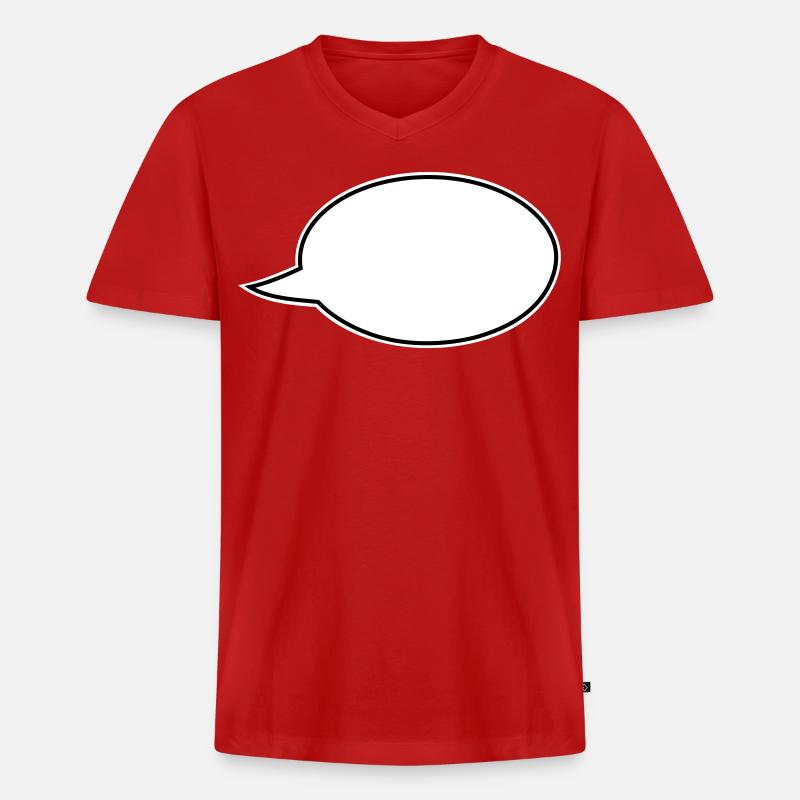 Sprechblase Comic rechts - Männer Premium Bio T-Shirt mit V-Ausschnitt - Rot