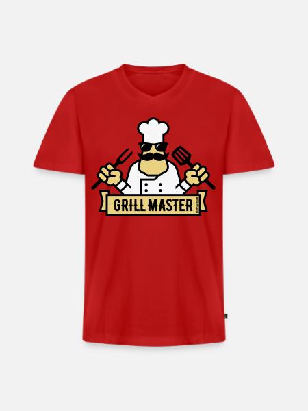 Grill Master (Grilling / Barbecue / BBQ / 3C) - Men's Premium Organic T-shirt with V-neck - red