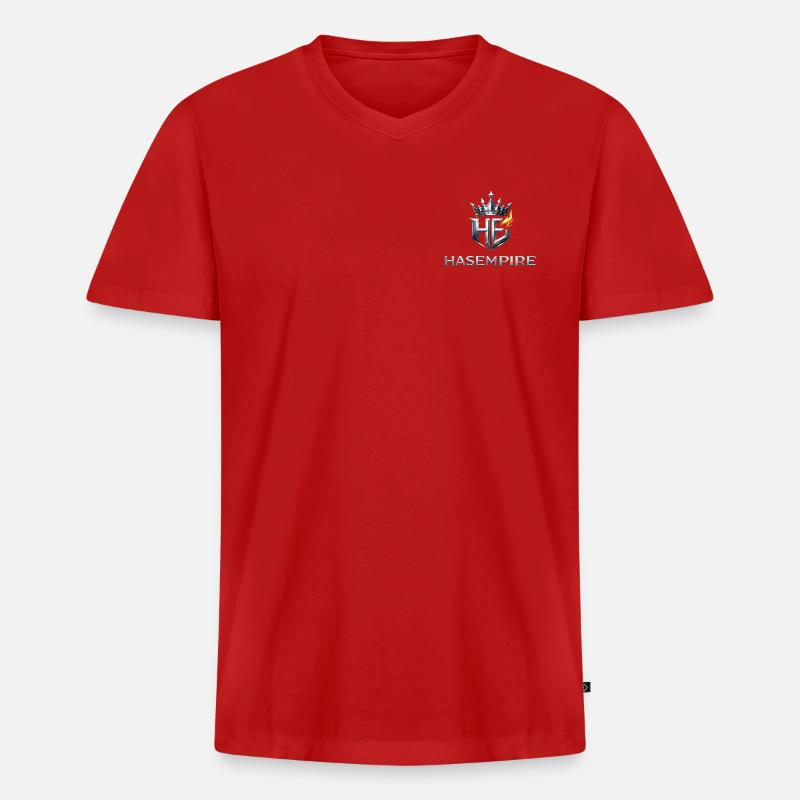 HAS-Imperium - Männer Premium Bio T-Shirt mit V-Ausschnitt - Rot