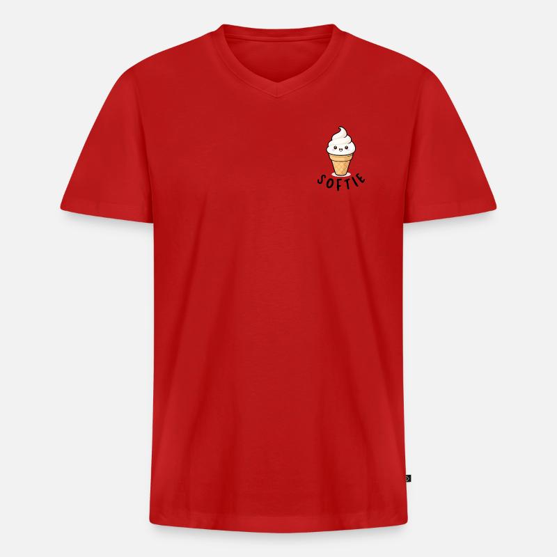 Softie Softeis Lover Eiscreme Icon Geschenk - Männer Premium Bio T-Shirt mit V-Ausschnitt - Rot