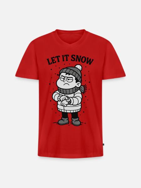 Let It Snow Already Weihnachten - Männer Premium Bio T-Shirt mit V-Ausschnitt - Rot
