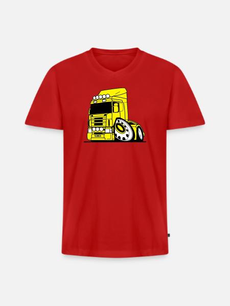 V8 truck Vabis - Men's Premium Organic T-shirt with V-neck - red