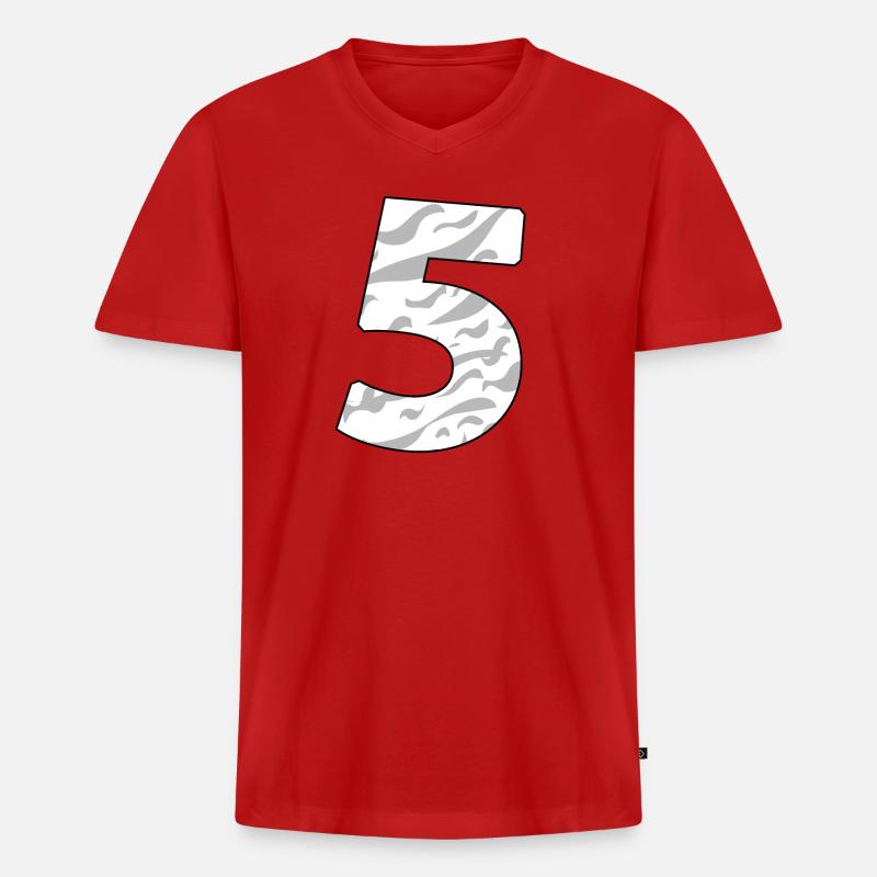 5 - Männer Premium Bio T-Shirt mit V-Ausschnitt - Rot