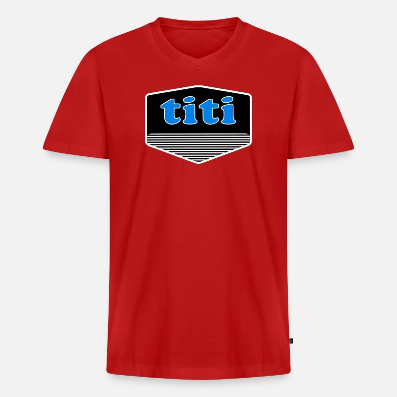 Springaffe - Männer Premium Bio T-Shirt mit V-Ausschnitt - Rot
