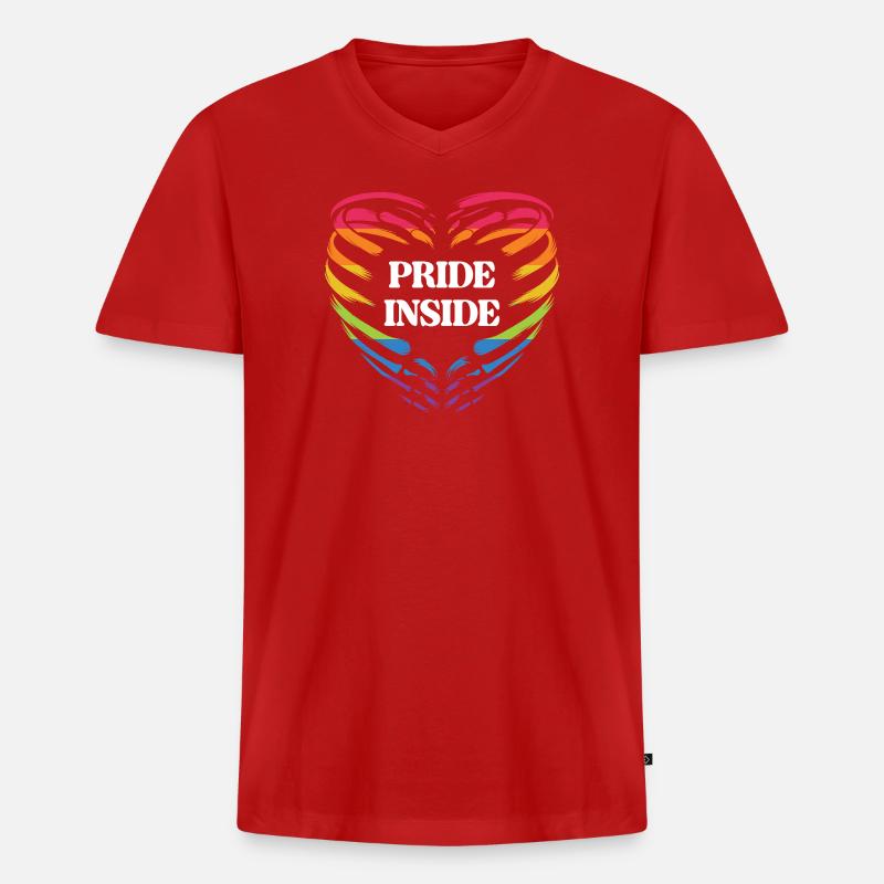LGBT Pride Monat - Pride Inside - Männer Premium Bio T-Shirt mit V-Ausschnitt - Rot