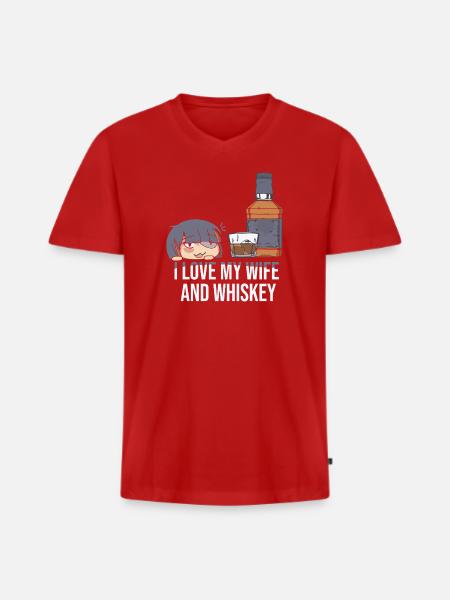 Whiskey Spruch Whiskeytrinker Whiskeyliebhaber - Männer Premium Bio T-Shirt mit V-Ausschnitt - Rot