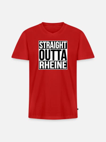STRAIGHT OUTTA RHEINE - Men's Premium Organic T-shirt with V-neck - red