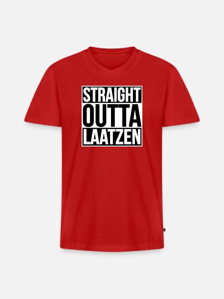 Straight Outta Laatzen - T-shirt encolure en V Premium bio Homme - rouge