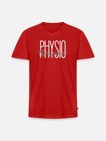 Stijlvol design voor de afdeling fysiotherapie - Mannen Premium Bio T-shirt met V-hals - rood