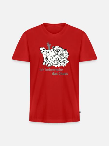 I master the chaos - Men's Premium Organic T-shirt with V-neck - red