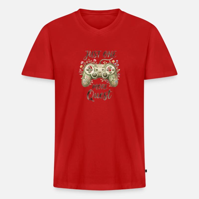 Nur noch eine Quest Botanischer Controller - Männer Premium Bio T-Shirt mit V-Ausschnitt - Rot