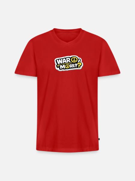 War No More?? – lustiger Friedensaufkleber - Männer Premium Bio T-Shirt mit V-Ausschnitt - Rot