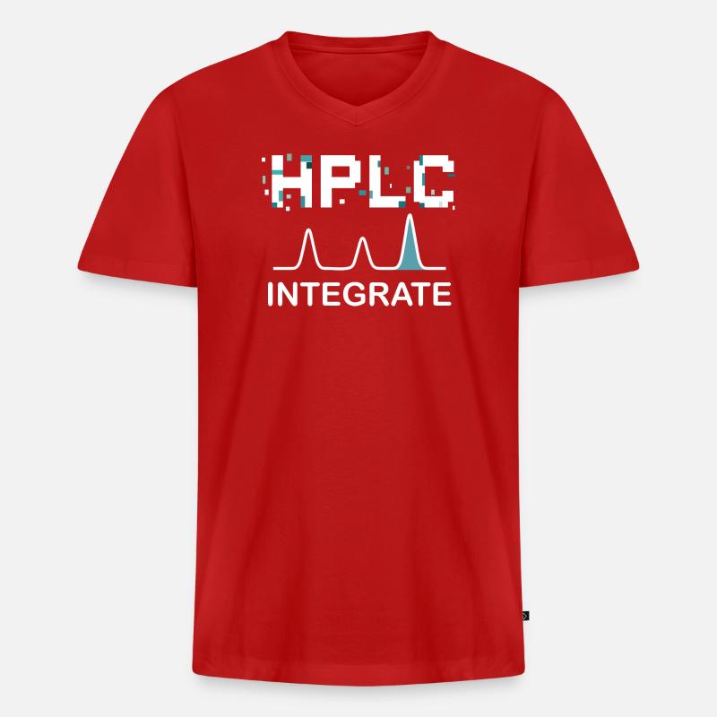HPLC Integrate Performance Liquid Chromatography - Männer Premium Bio T-Shirt mit V-Ausschnitt - Rot