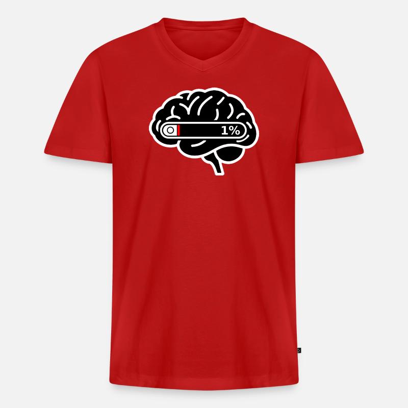 Brain_Loading_1-_Digital_Burnout - Männer Premium Bio T-Shirt mit V-Ausschnitt - Rot