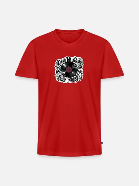 Dark Melodies Spin Forever - Men's Premium Organic T-shirt with V-neck - red