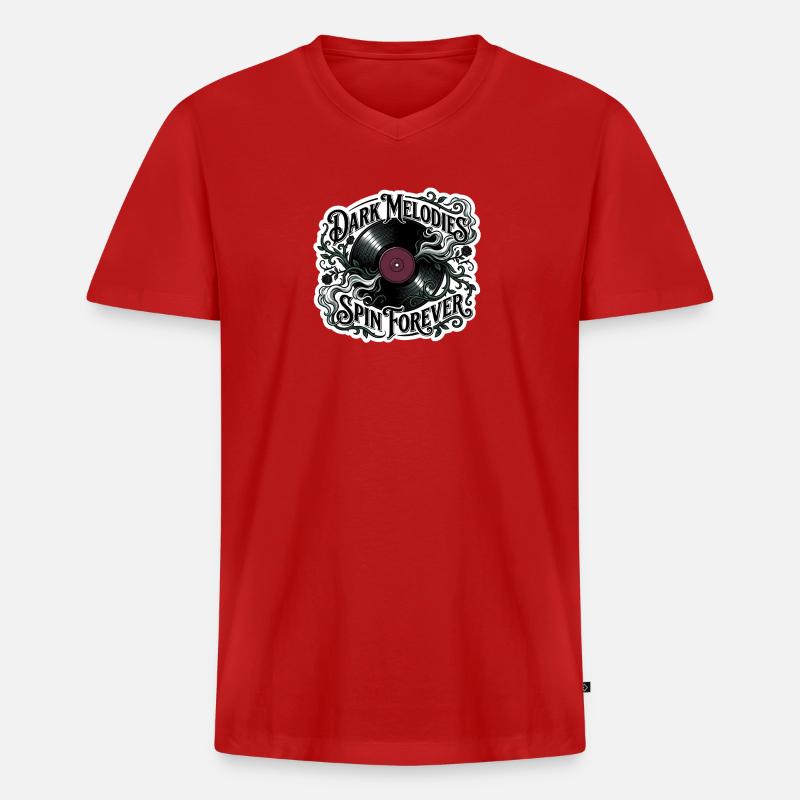 Dark Melodies Spin Forever - Men's Premium Organic T-shirt with V-neck - red