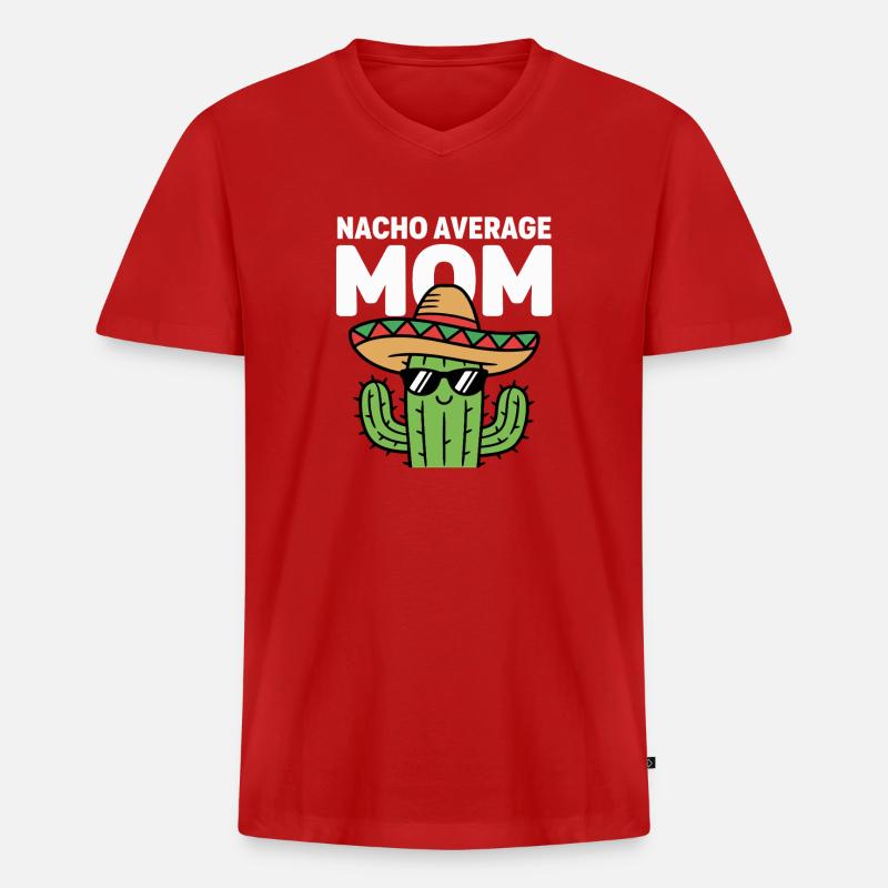 Nacho Durchschnitts-Mutter Lustige Kleinmahn - Männer Premium Bio T-Shirt mit V-Ausschnitt - Rot
