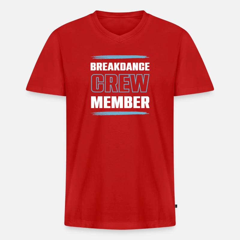 Breakdance Crew - Männer Premium Bio T-Shirt mit V-Ausschnitt - Rot