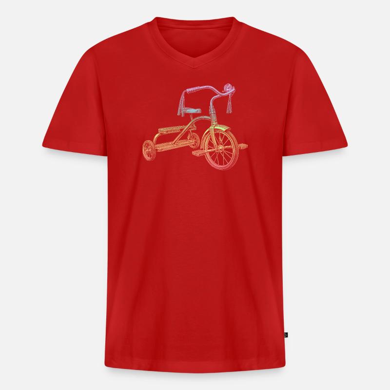 Dreirad - Männer Premium Bio T-Shirt mit V-Ausschnitt - Rot
