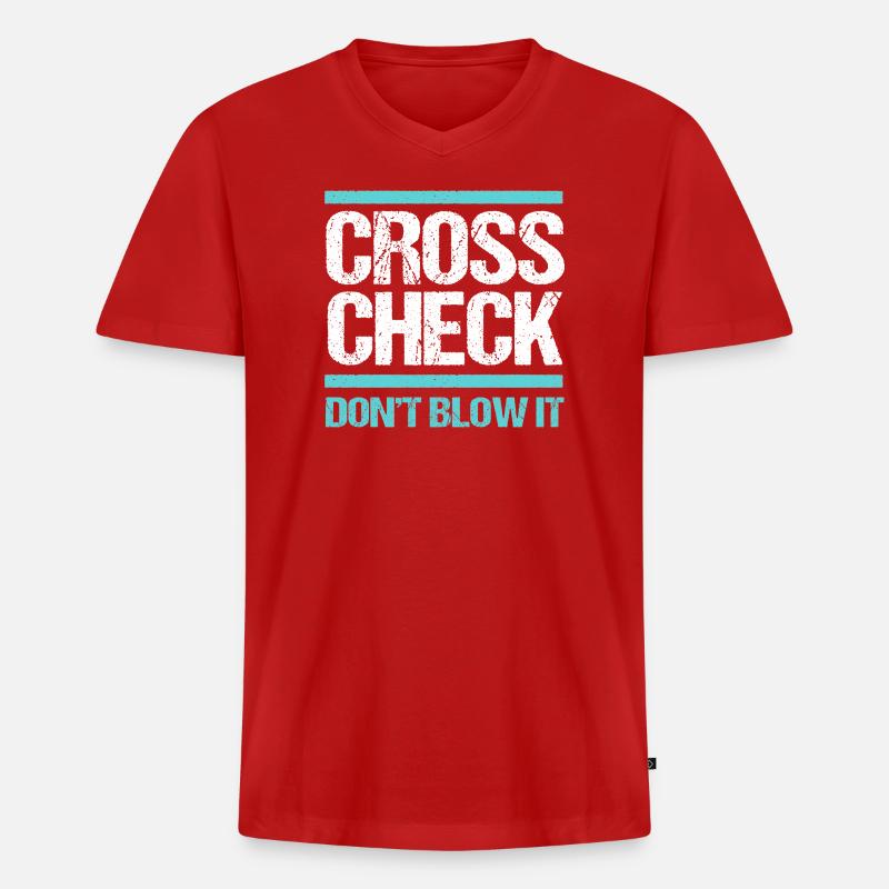 Flugbegleiter Stewardess - Männer Premium Bio T-Shirt mit V-Ausschnitt - Rot
