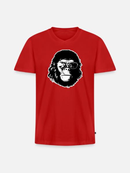 Cool Chimp - Männer Premium Bio T-Shirt mit V-Ausschnitt - Rot