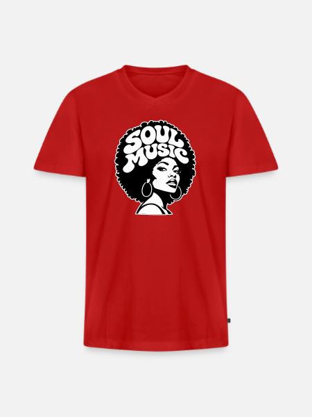 Soulmusik - Männer Premium Bio T-Shirt mit V-Ausschnitt - Rot